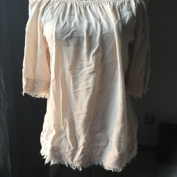 Boho off shoulder lace trim top - Picture 5 of 5